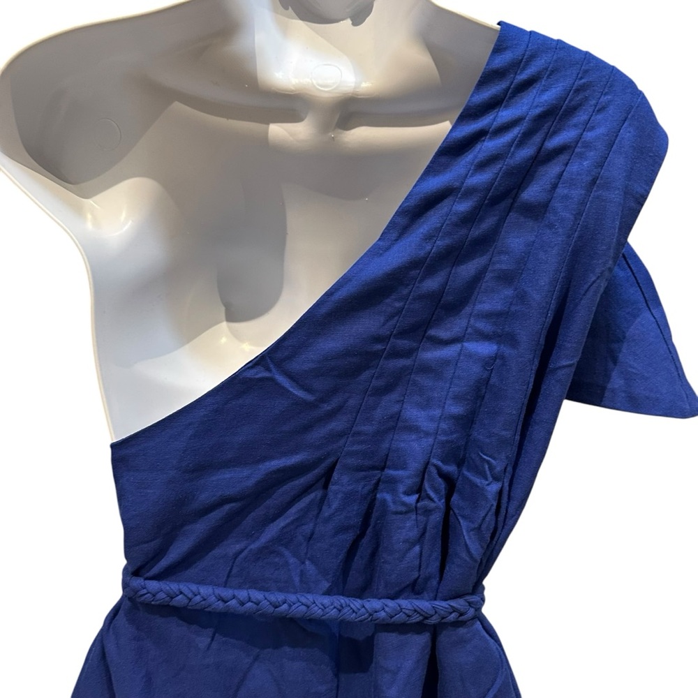 Farm Rio One Shoulder Blue Leaf Maxi Dress Small New with Tag - Picture 11 of 16